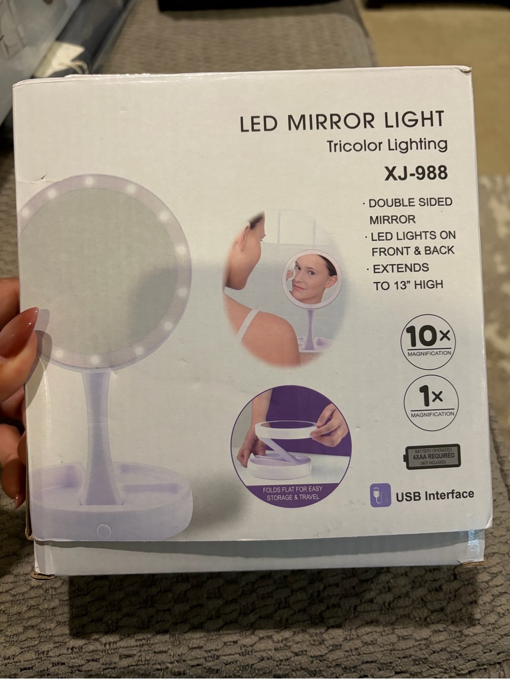 LED Makeup Mirror Light - White Tricolor Vanity Mirror